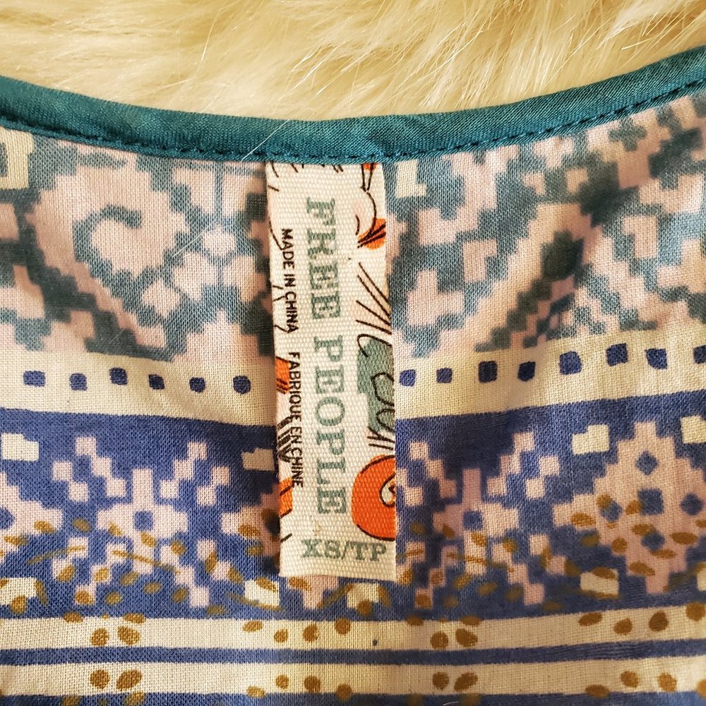 Free People Sweet Poland Boho Peasant Tunic Top XS - Picture 12 of 16